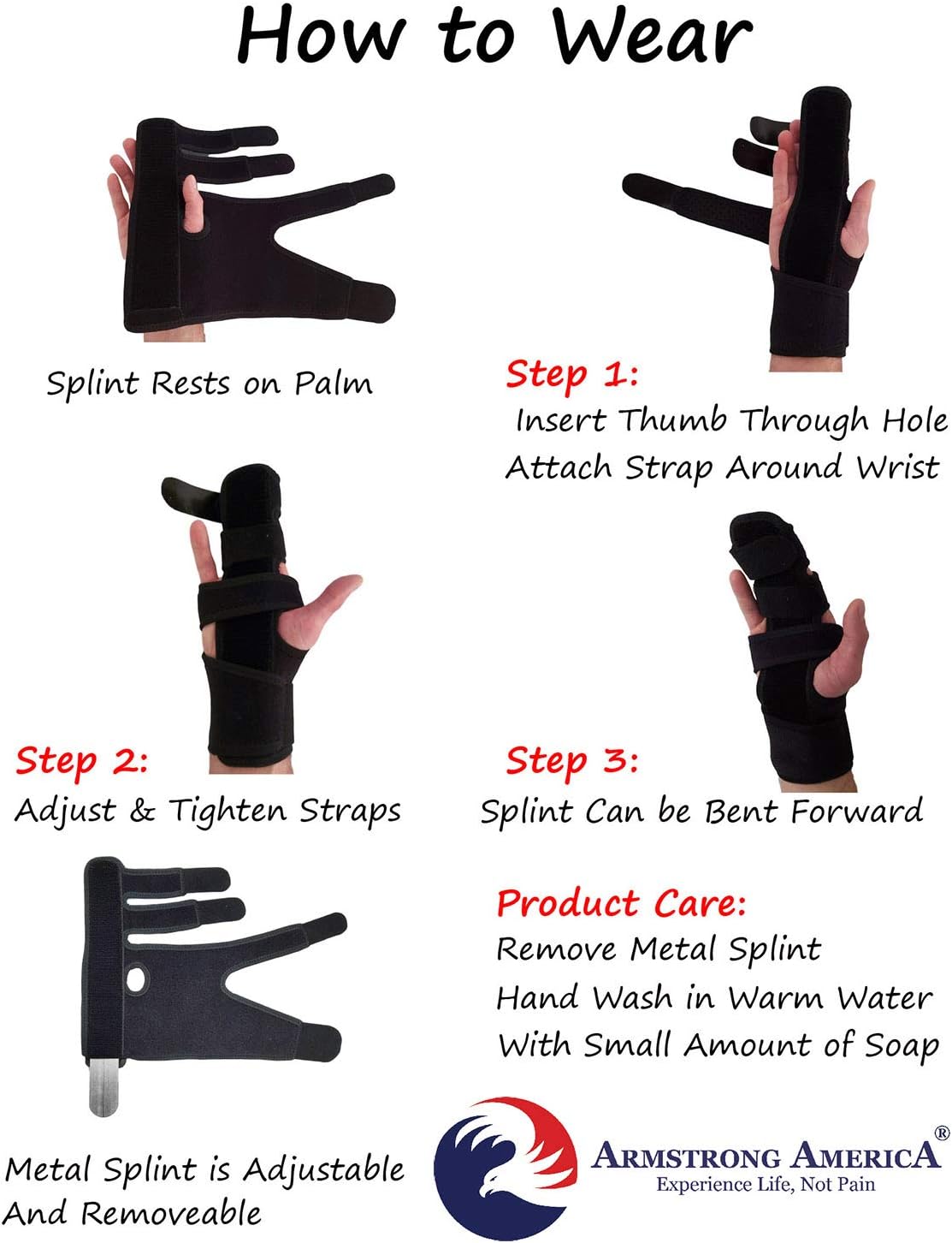 Trigger Finger Splint Finger Brace – Supports Two or Three Fingers. Help Broken Fingers Hand Contractures, Arthritis, Tendonitis, Mallet Fingers or Hand Splint for Metacarpal Fractures (Left - S/Med) : Health & Household