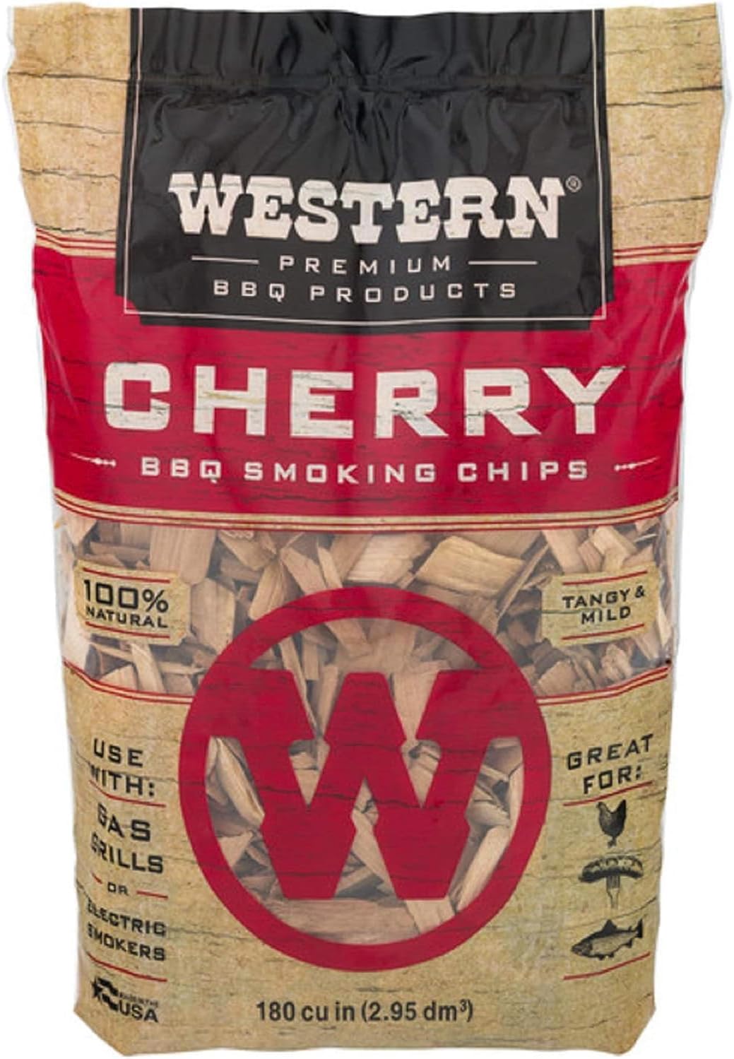 Western Premium BBQ Products Cherry BBQ Smoking Chips, 180 cu in
