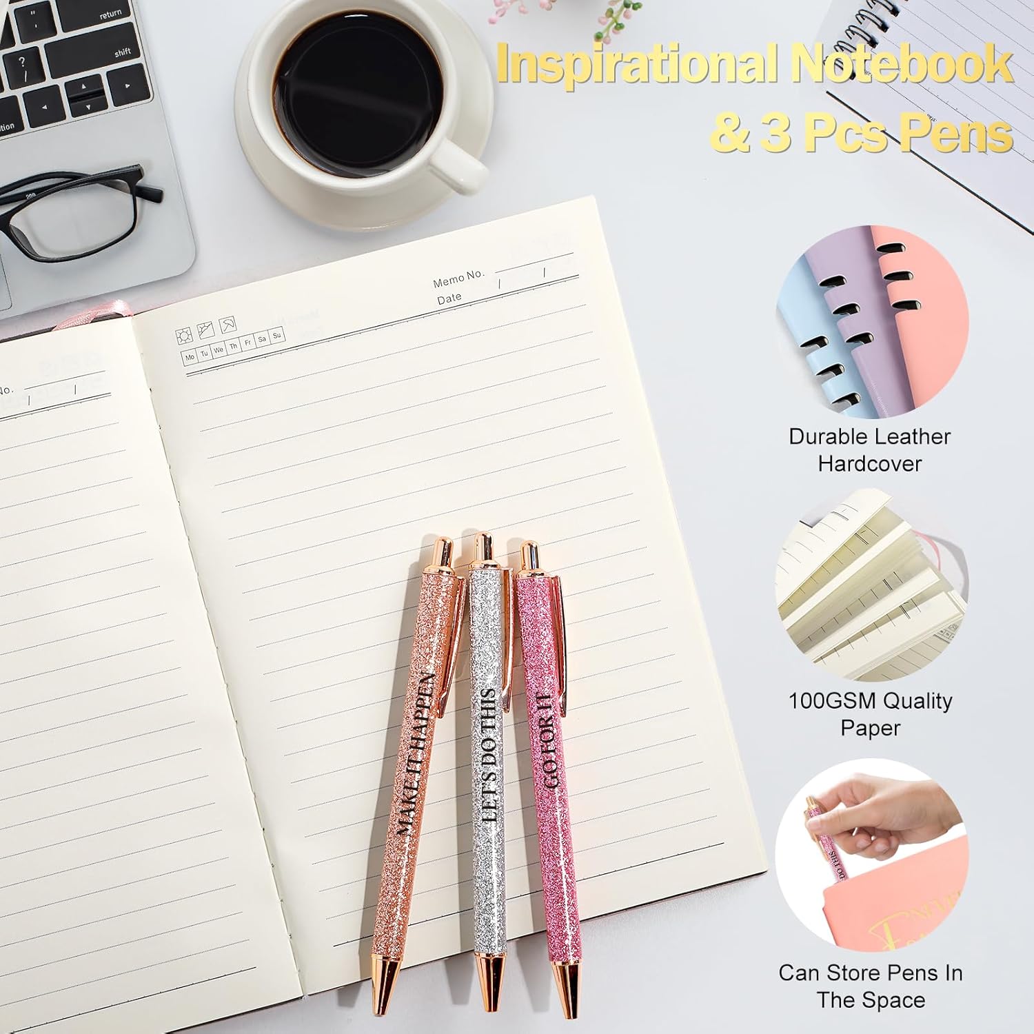 Employee Appreciation Gifts, Appreciation Gifts for Coworkers, 8 Pcs Christmas Gift for Employees Coworkers Teacher Staff Principal Nurse, Cool Thank You Gifts Baskets w/ Tumbler Notebook (Pink) - Image 4