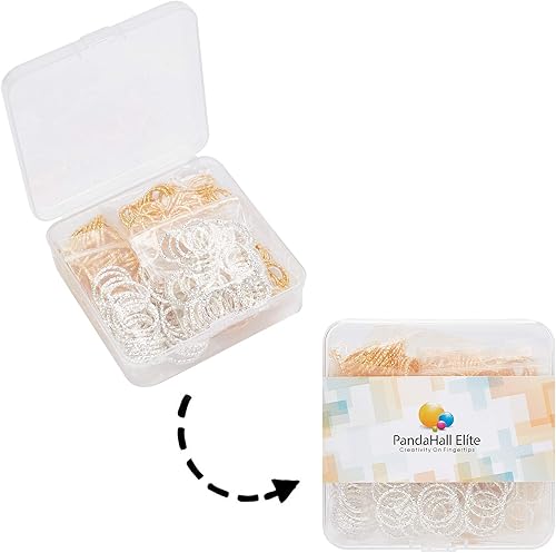 Miniatura 7 de PH PandaHall 300 piezas de 4 tamaños torcidos abiertos anillos de salto plateados dorados conectores de alambre para bricolaje aretes colgantes
