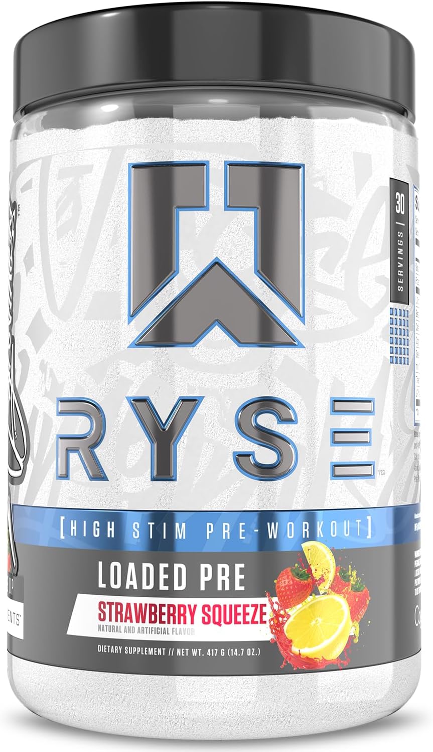 RYSE Loaded Pre Workout Powder – Strawberry...