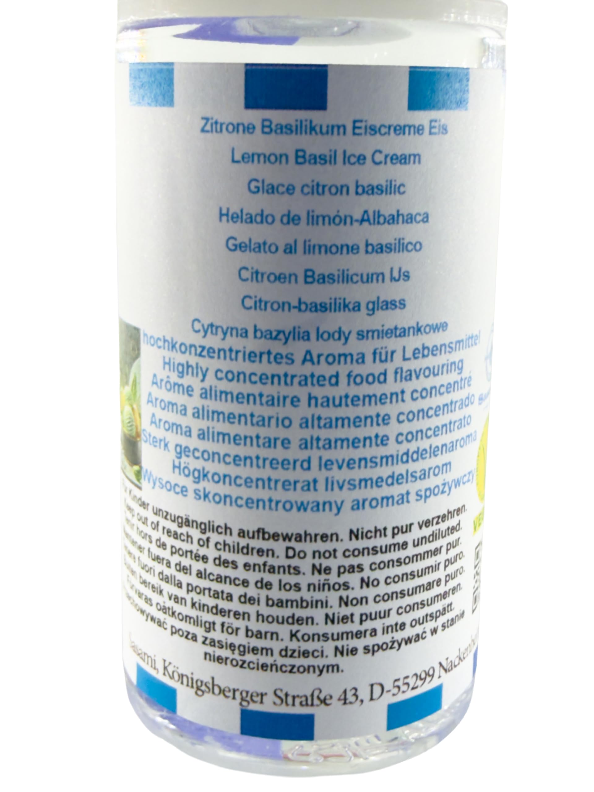 Zitrone Basilikum Eiscreme Eis Aroma Konzentrat - Vegan - Sasami - 100ml