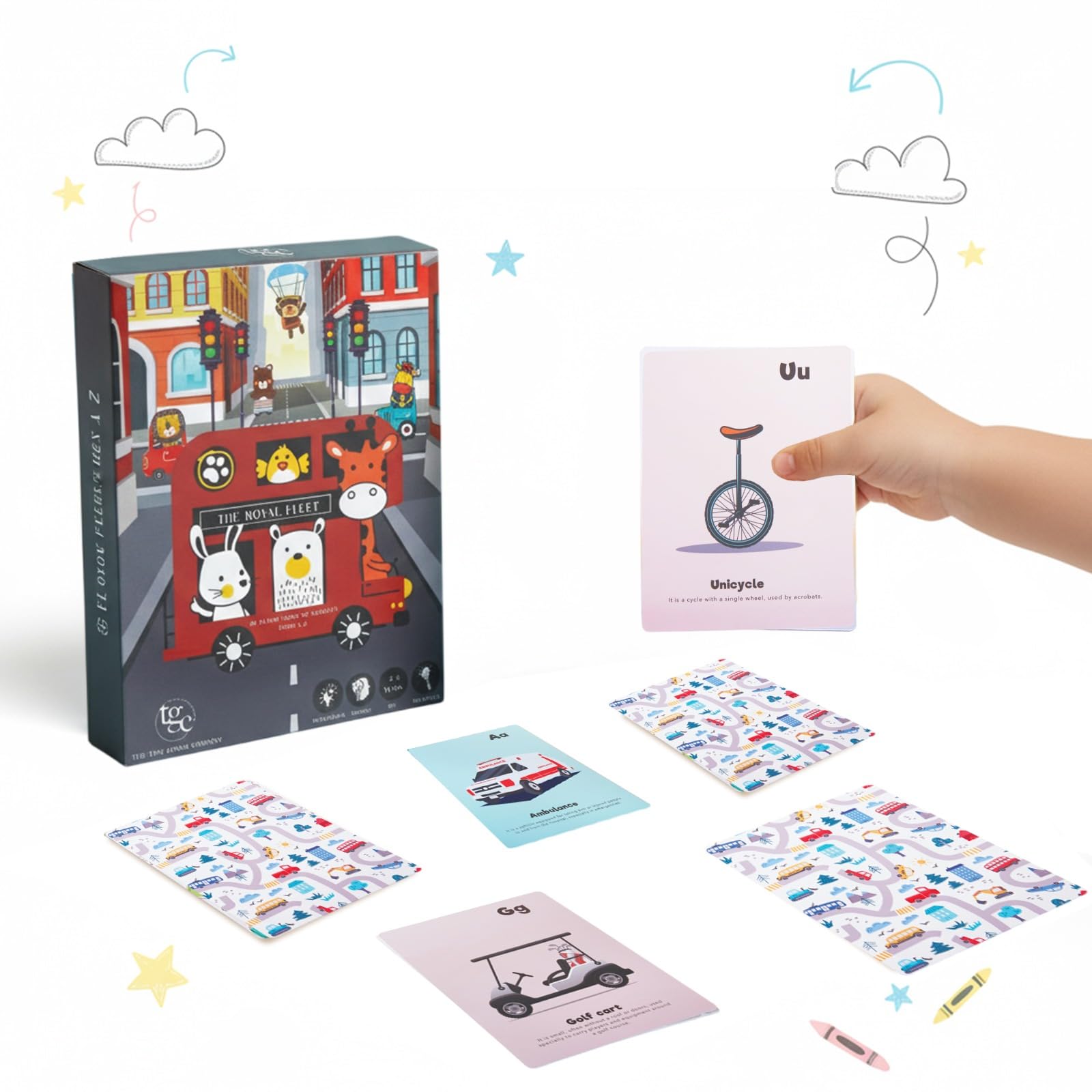 TGC Flash Cards for Preschool Learning | Royal Fleet - Set of 26 | Bright & Durable Flashcards for Toddlers, Kids & Infants (1–6 Years) | Educational Learning Toy & Gift for Boys & Girls