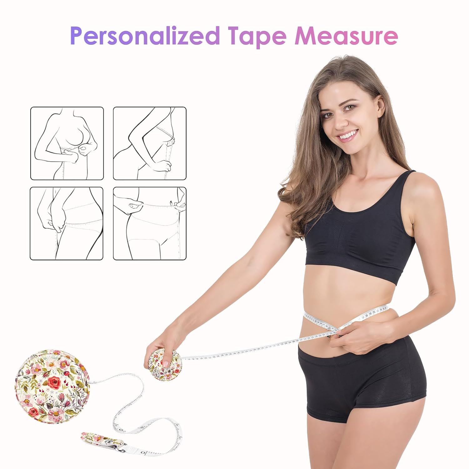 Sewing Tape Measure，Colour Printed Small Retractable Soft Measuring Tape for Tailor Cloth Fabric Body Measurements. image 4