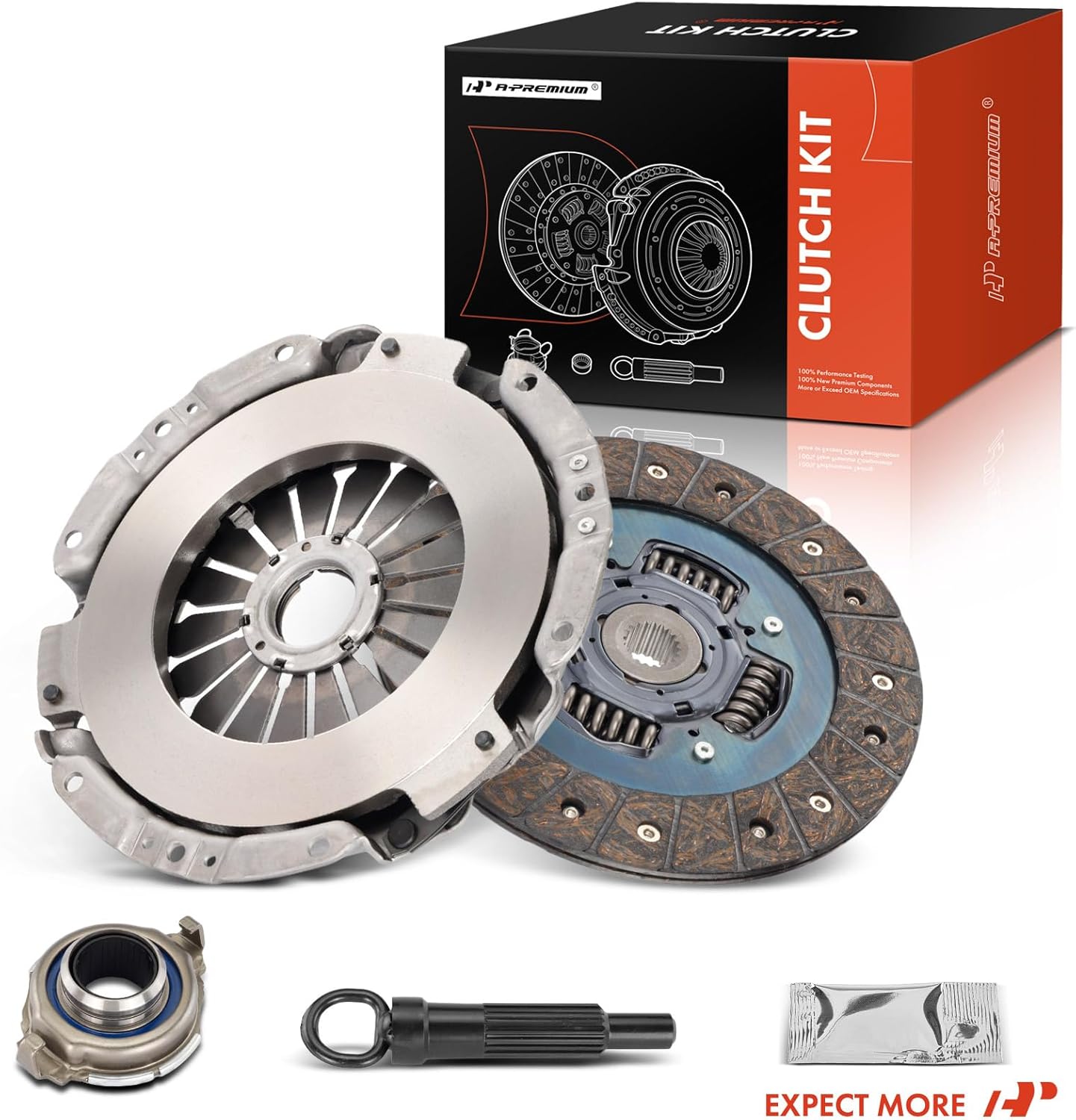 A-Premium Transmission Clutch Kit Set Compatible with Hyundai Elantra 1996-2006, Tiburon 1997-2001/2003-2008 & Kia Spectra 2004-2009, Spectra5 2005-2009, 1.8L 2.0L, Replace# 622 3030 77, L05087