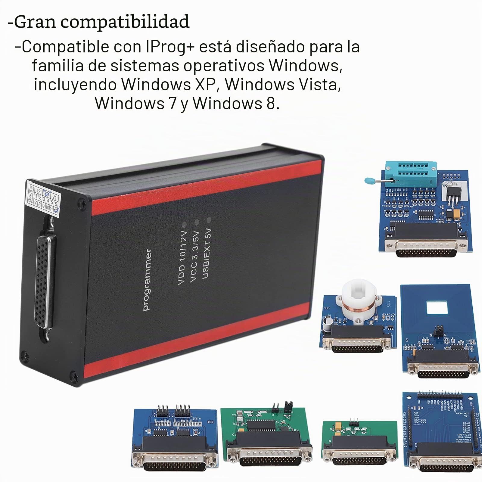 Escáner de Lector de código de automóvil, Kit de Programador de Llave de automóvil Profesional de 12 Piezas, escáner de automóvil Multifuncional con adaptadores completos