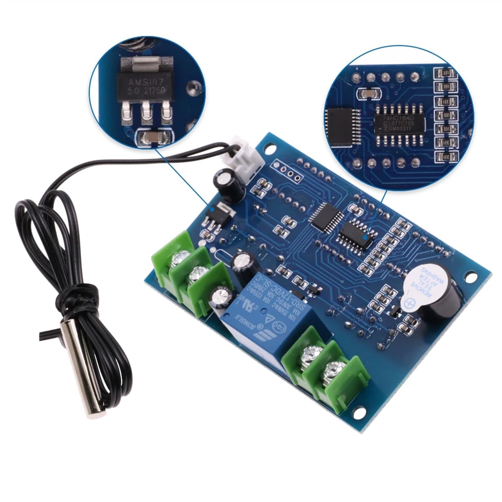 W1401 DC 12V 10A Digitalanzeige Thermostat Temperaturregler Thermostatregler mit NTC-Sensorrelais 220V