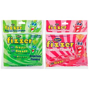 Beacon Fizzers Soda Cream and Strawberry Flavour 48 Units 2 Packs - Authentic South African Candy Lollies