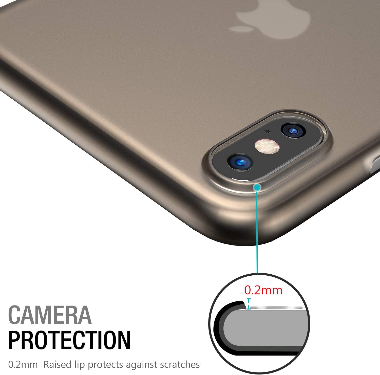 TOZO for iPhone Xs Max Case 6.5 Inch (2018) Hard Cover [0.35mm] World's Thinnest Protect Bumper for iPhone Xs Max [ Semi-Transparent ] Lightweight [Matte Finish Black]