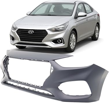 FitParts Compatible With Front Bumper Cover 2018 2019 2020 2021 Hyundai Accent SEL SE GL GLS Limited Sedan Hatchback. New, Primed. With Fog Light Holes. HY1000224