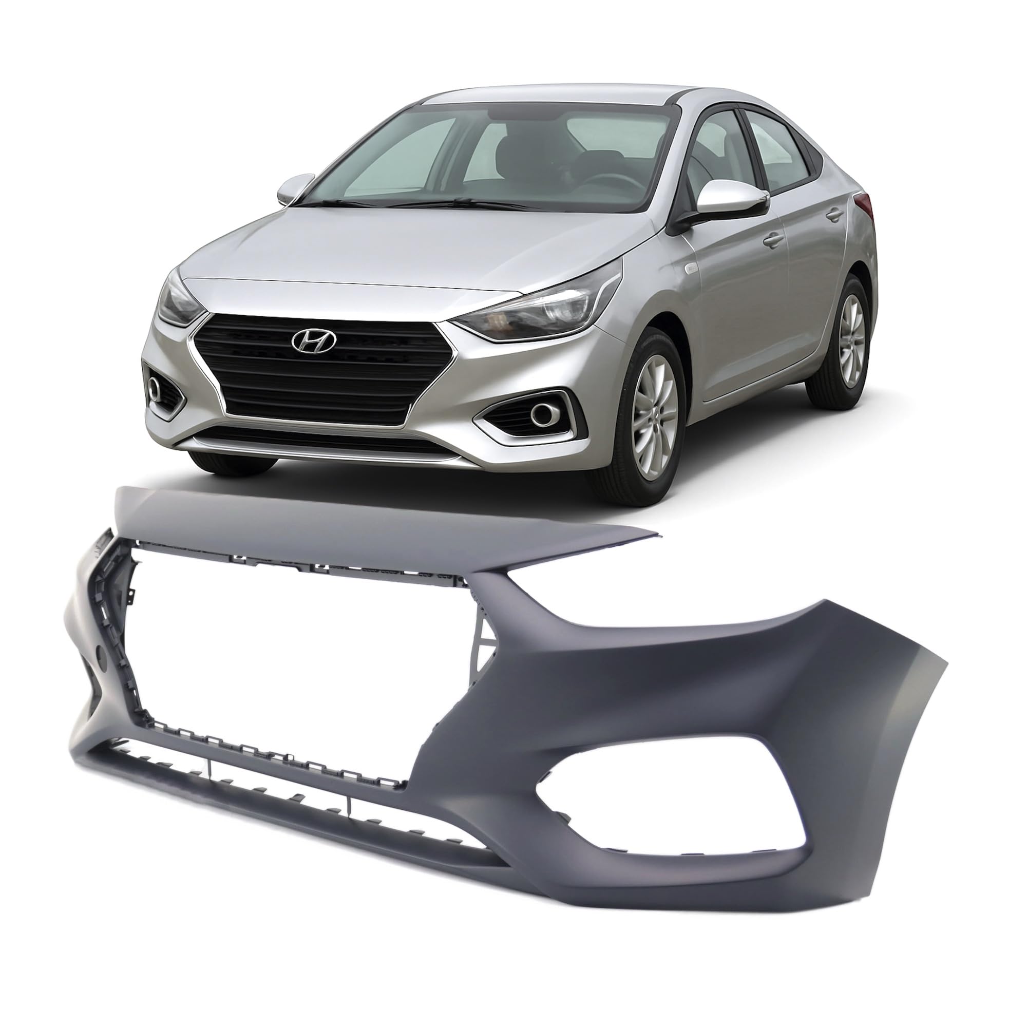 FitParts Compatible with Hyundai Accent 2018–2021 Front Bumper Cover