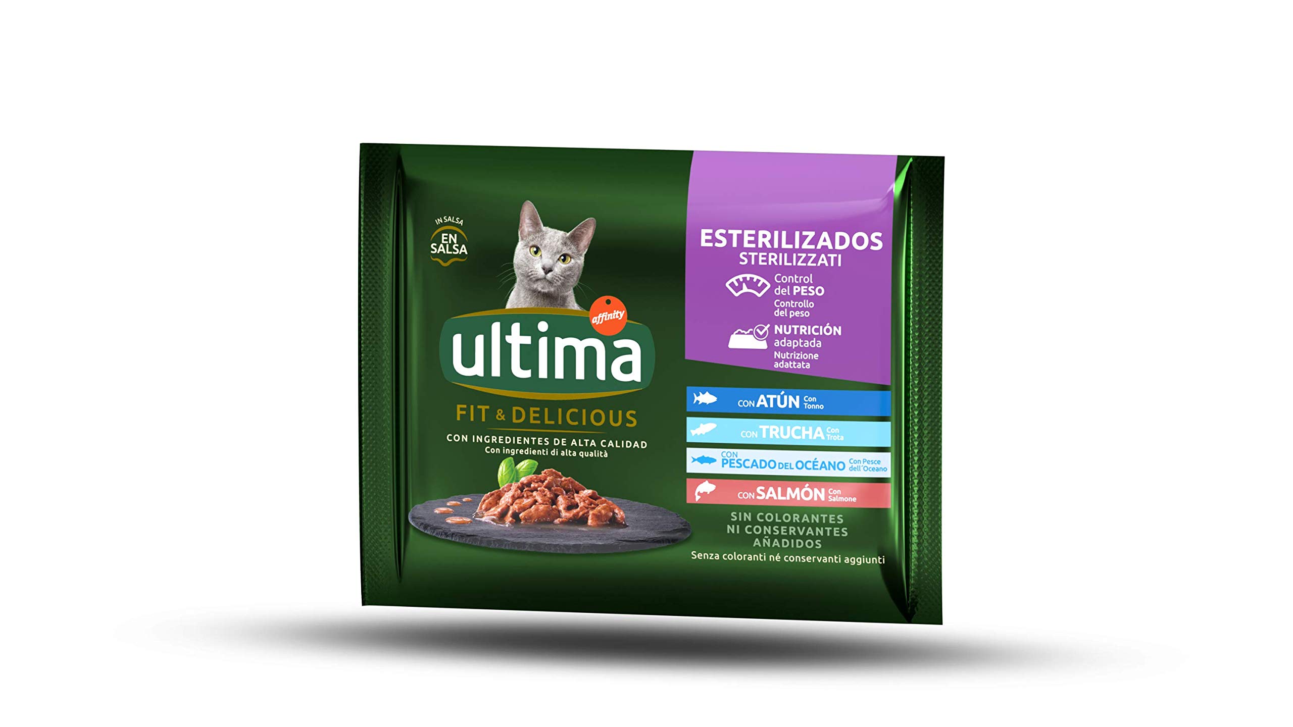 Ultima Comida Húmeda para Gatos con Variedad de Pescados, 4 x 85g