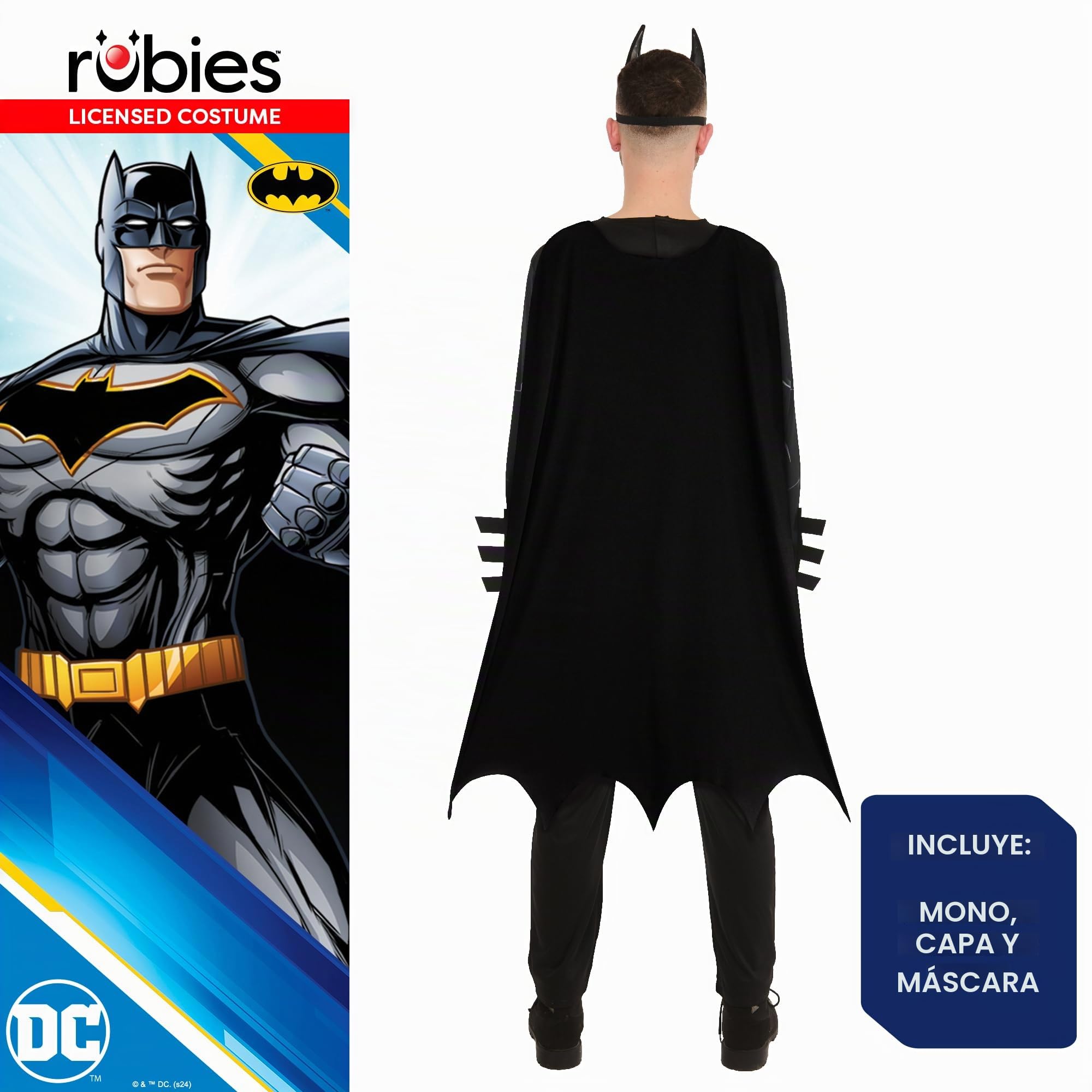 Rubie's Disfraz oficial de DC Batman para adultos, disfraz de superhéroe para adultos