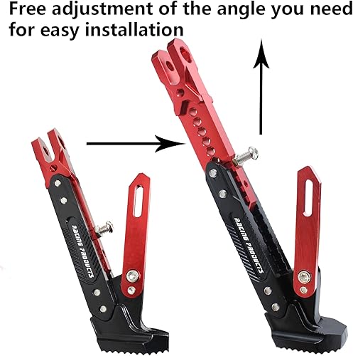 Miniatura 5 de Soporte universal para motocicleta, soporte lateral ajustable para motocicleta, soporte lateral de estacionamiento para motocicleta eléctrica,