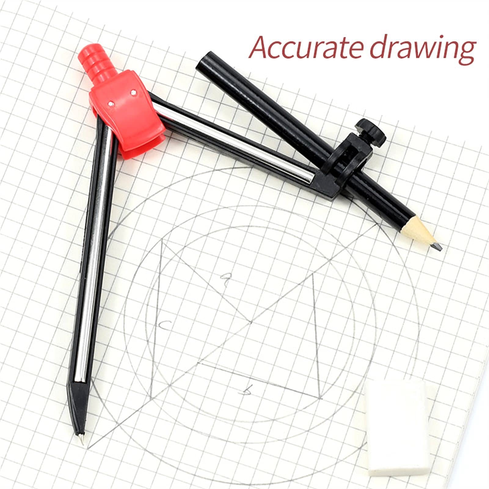 Geometrie-Zirkel, professioneller tragbarer Präzisions-Winkelmesser, Zeichen-Dreieck-Zirkel-Set, Mathematik-Lineal für Schüler, Schulbedarf, Zirkel-Zeichenwerkzeug