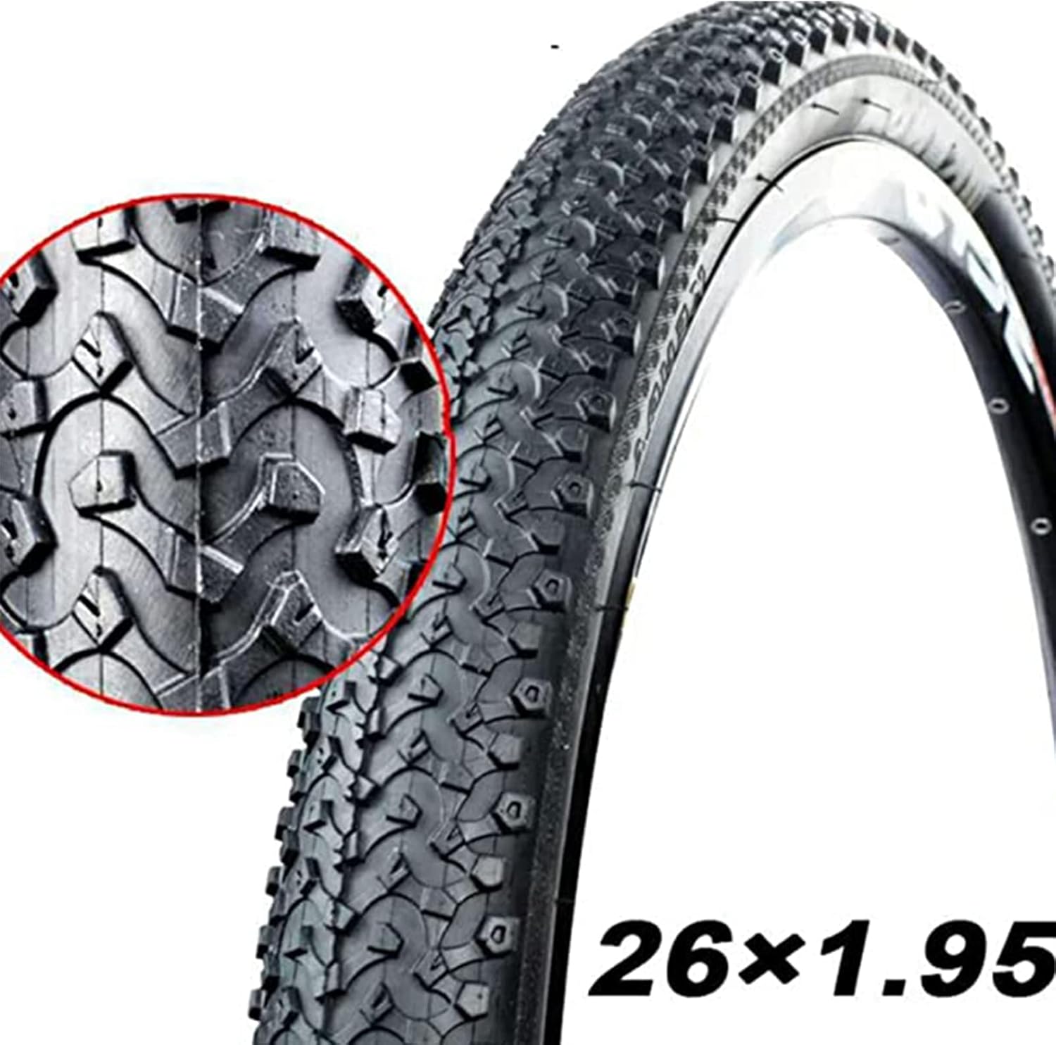 24/26/27.5 x 1.95 Mountain Bike Tires, Bicycle Bead Wire Tire for Mountain,Cycle Cross Country Tyre, 1PC (Size : 24 * 1.95)