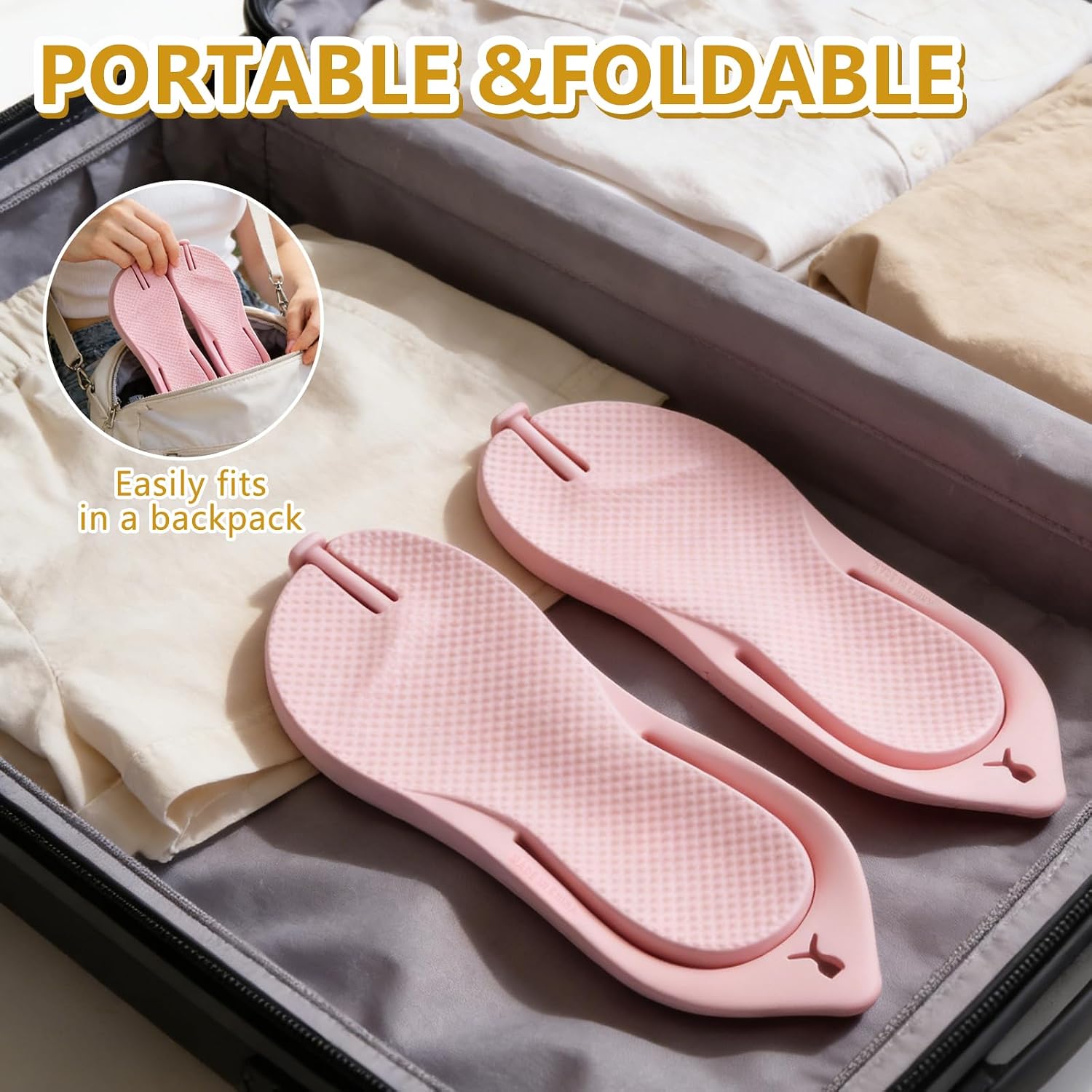Flip Flops for Women Men Shower Shoes Foldable Travel Slippers