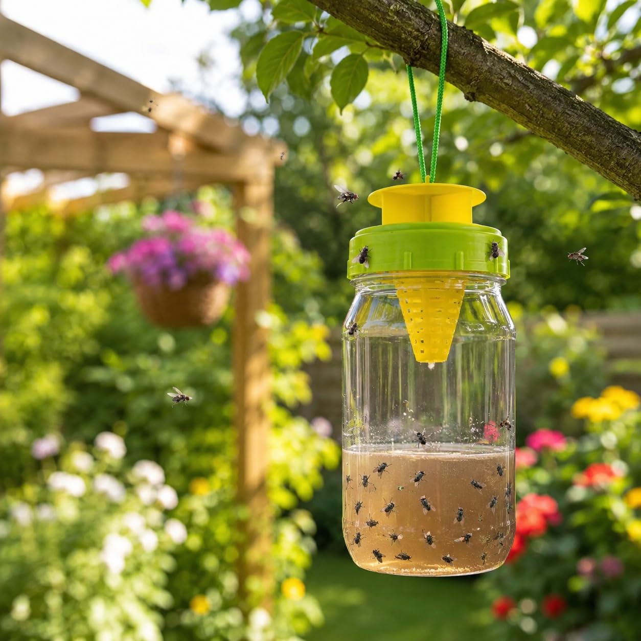 Garden Mile Outdoor Fly Trap Ready Baited Non Toxic Fly Catcher Lasts up to 4 Weeks
