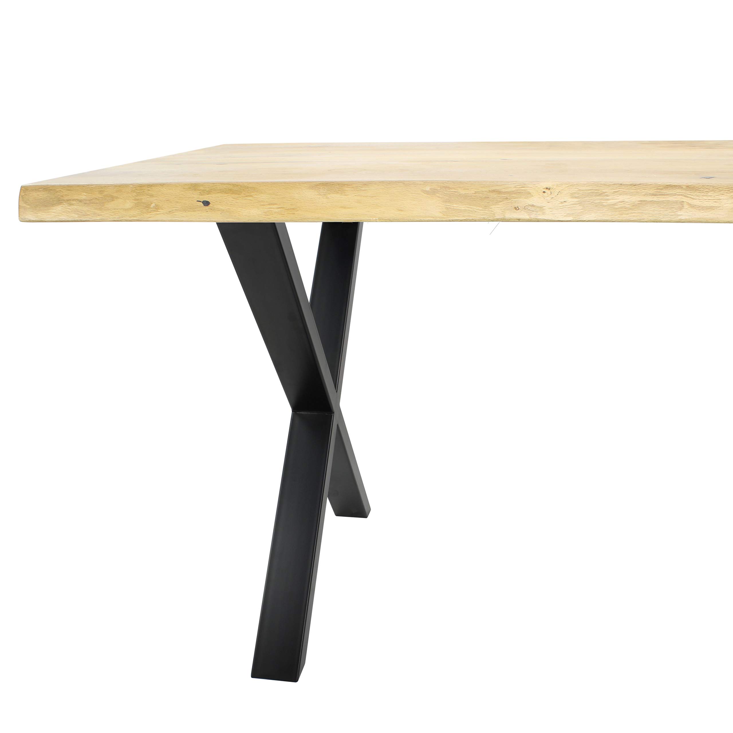 Natural Goods Berlin 2X Tischkufen X-Form - Tischbeine Metall - Tischgestell Outdoor Industrial Design - Tischfüße Metall - Stahl Möbelfüße - Möbelkufen für Esstisch, Schreibtischfüße - B85 x H72cm