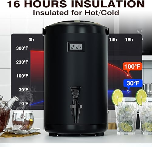 Miniatura 3 de Insulated Beverage Dispenser-NON HEATING-75 Cup Cold Drink Beverage for Catering-Stainless Steel Iced Beverage Dispenser 12 L/3.2 Gallon Coffee