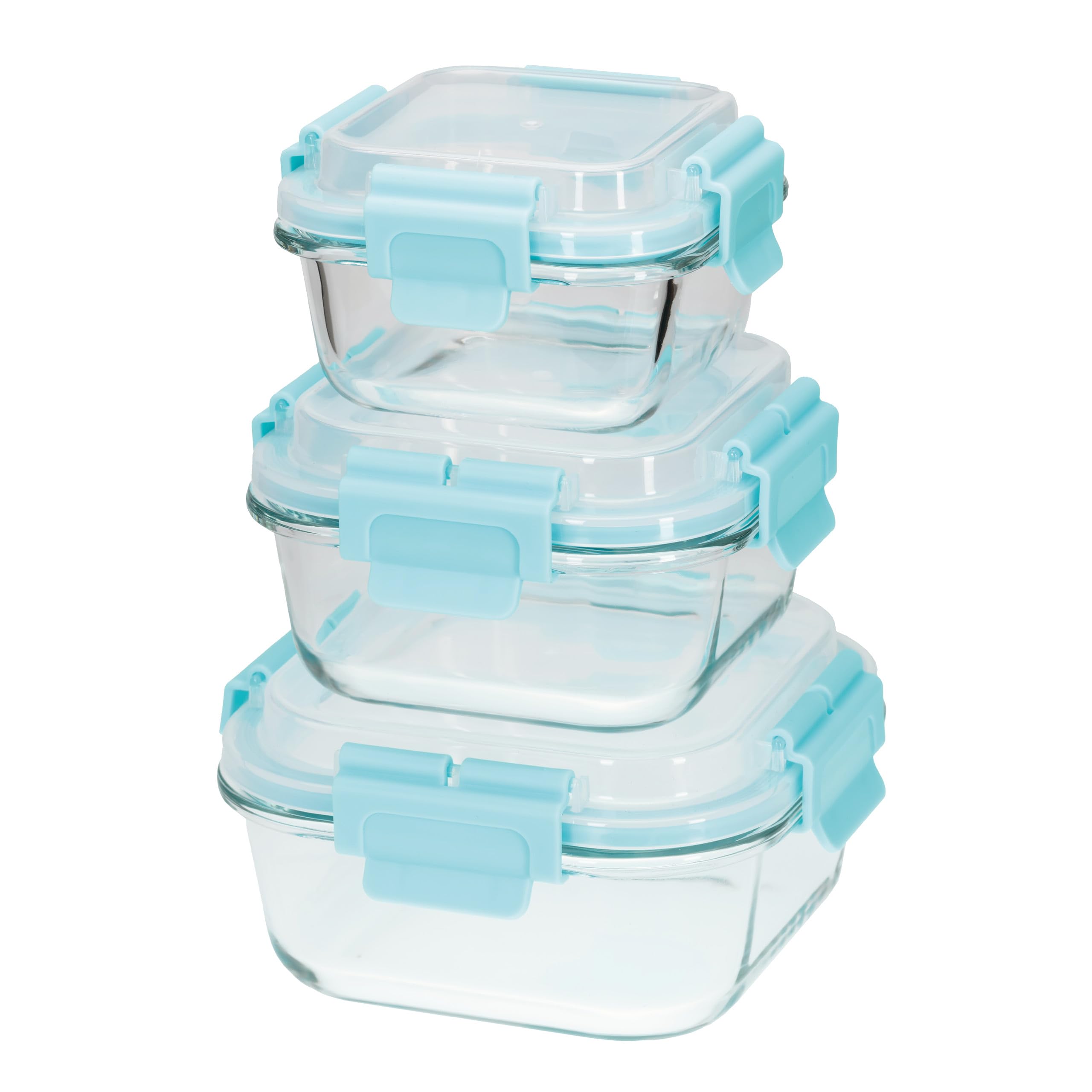 TRANQUIL TOWN® Glass Food Storage Containers – 6 Piece Set (320 ml, 520 ml, 800 ml) – Airtight BPA-Free Lids – Oven, Microwave & Freezer Safe – Borosilicate Glass Meal Prep Containers