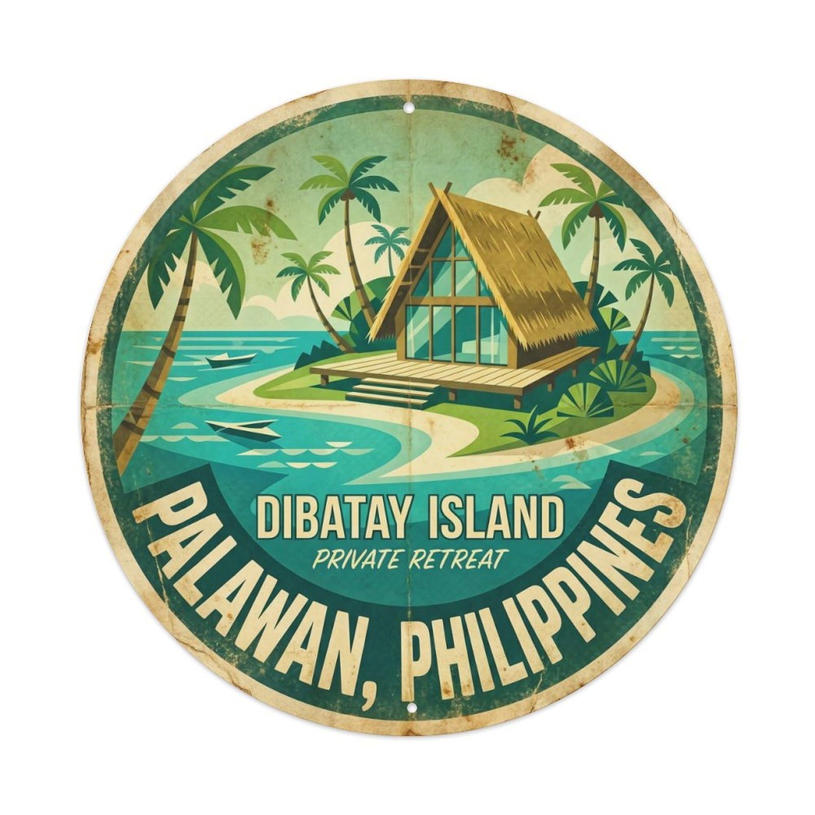 Palawan Island Beach Destination Hidden Lagoon Metal Tin Sign