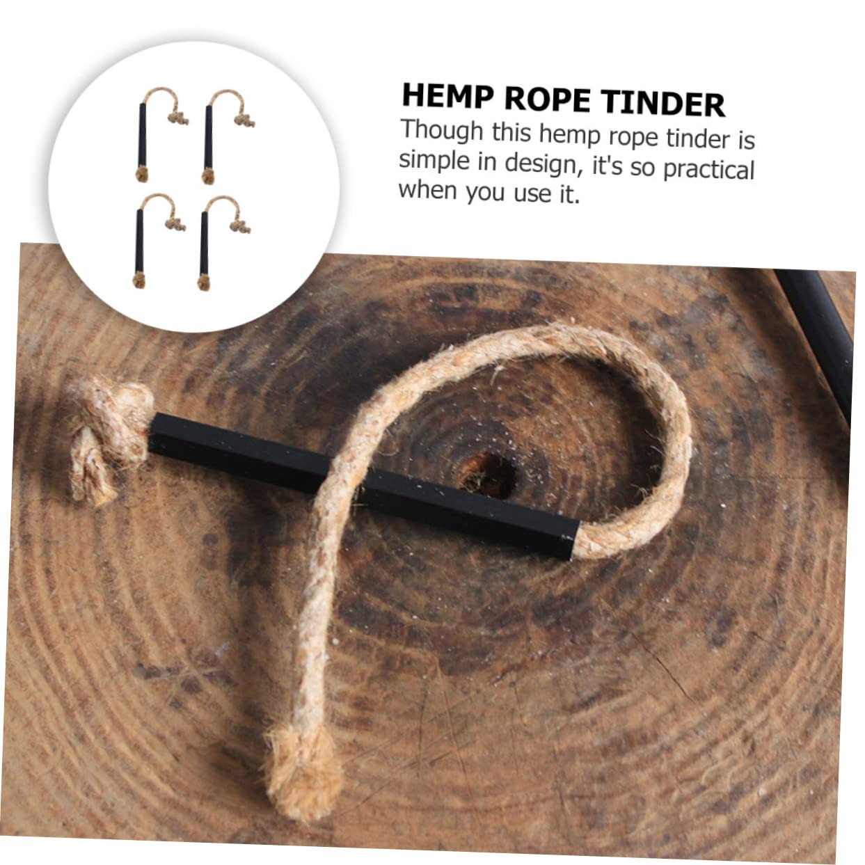 YARNOW 6pcs Portable Fire Starter Wick for Outdoor Camping and Hiking Practical Rope Lighter for Starting Windproof Design for Use