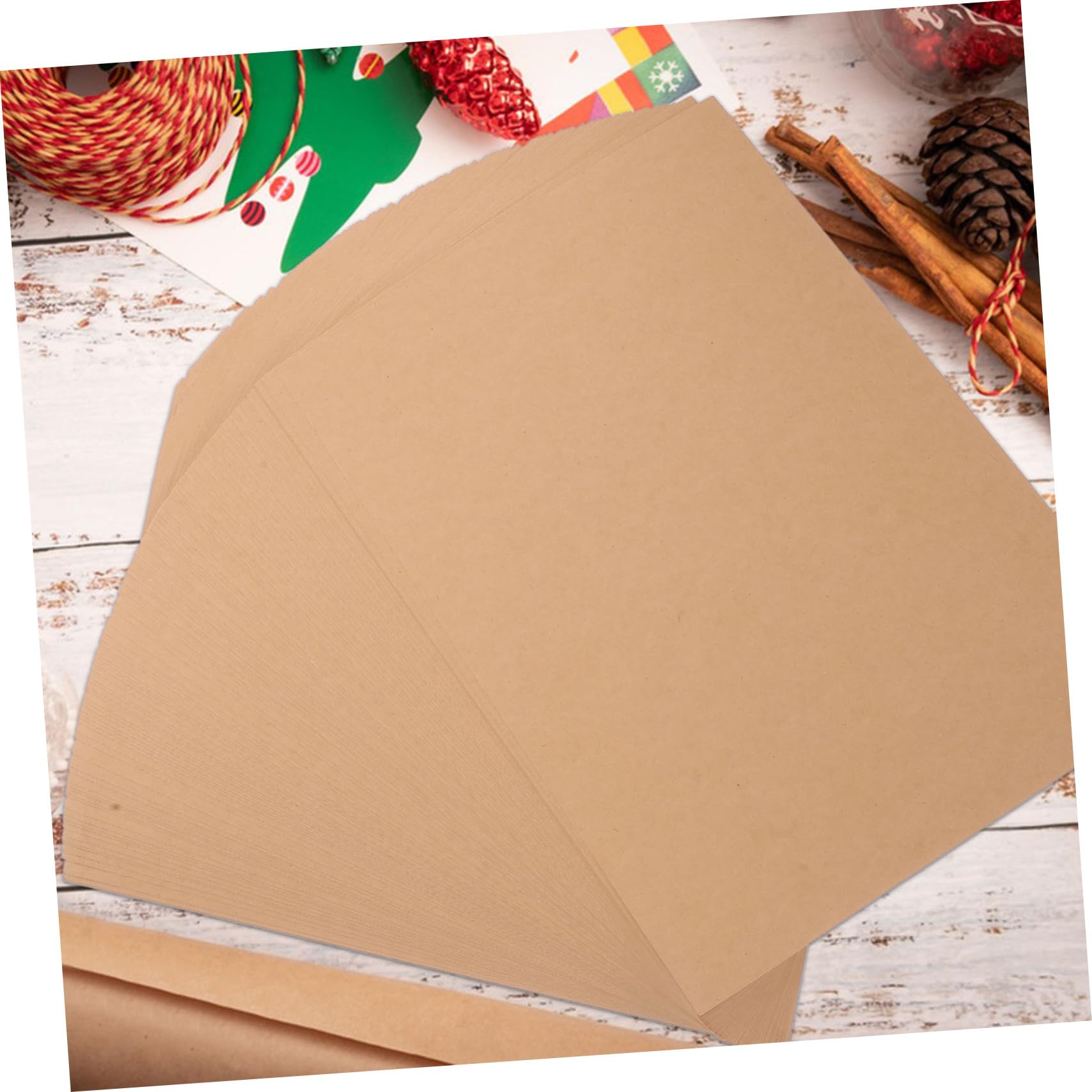 COHEALI 100 Feuilles Lot Cartes Kraft Marron Papier Cartonné pour Invitations DIY Artisanat Vœux Notes Personnalisées