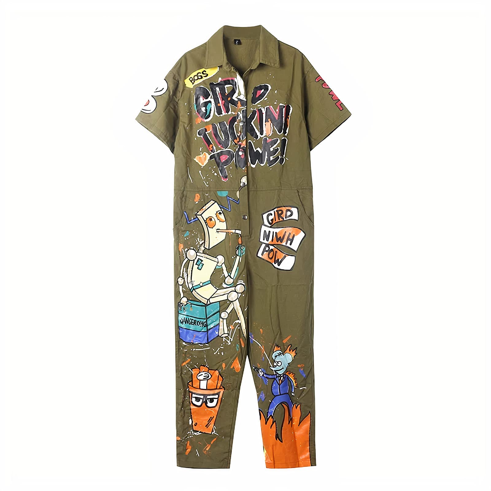 high-buy Women's Graffiti Printed Loose Fitting Hip Hop Stylish Jumpsuit-picture-29