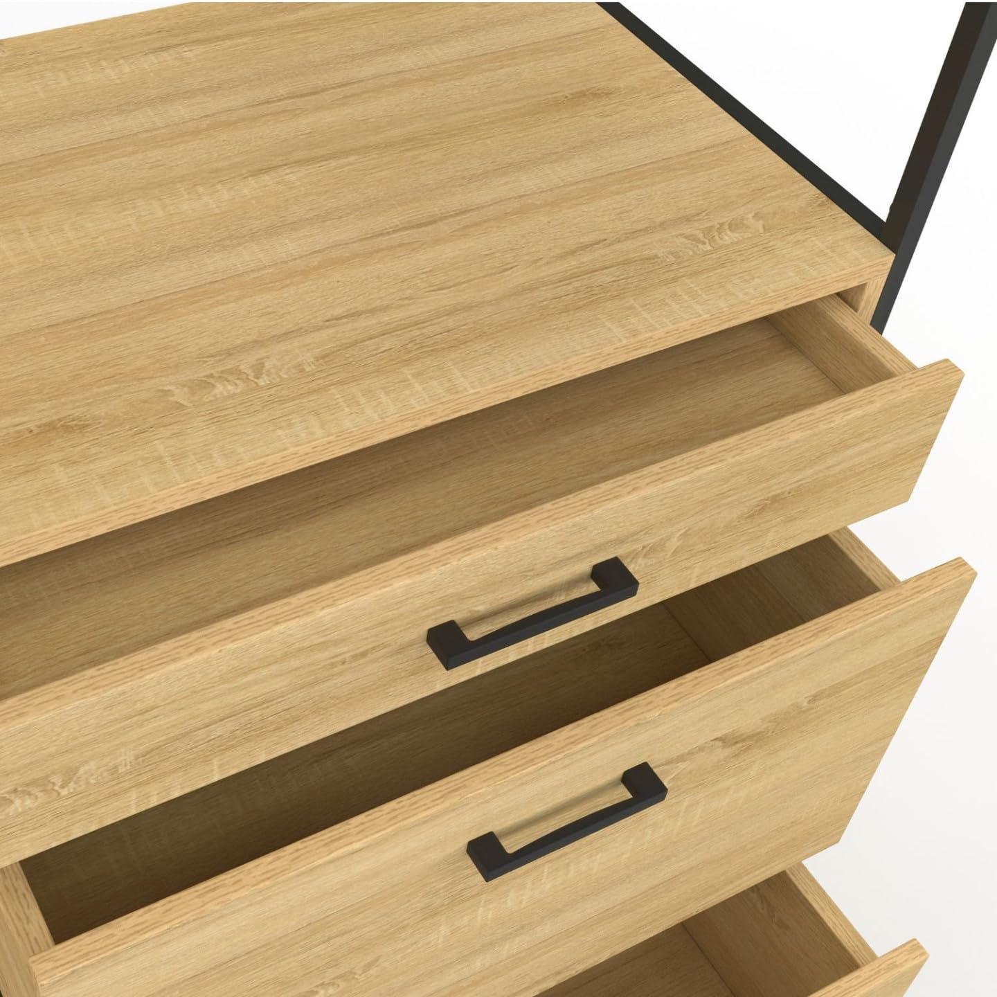 IDMarket - Küchenbuffet 140 cm Detroit 5 Türen + 3 Schubladen Industriedesign