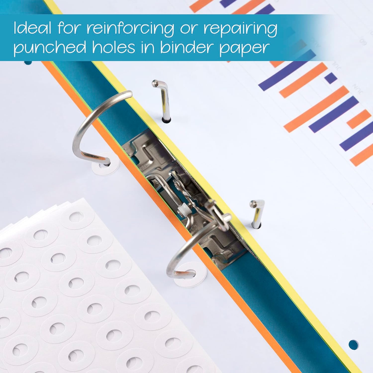 BAZIC Products Reinforcement Label Round 1/4", Hole Reinforcements Stickers, White Color Self Adhesive Labels for Paper Sheet Binder (544/Pack), 24-Packs