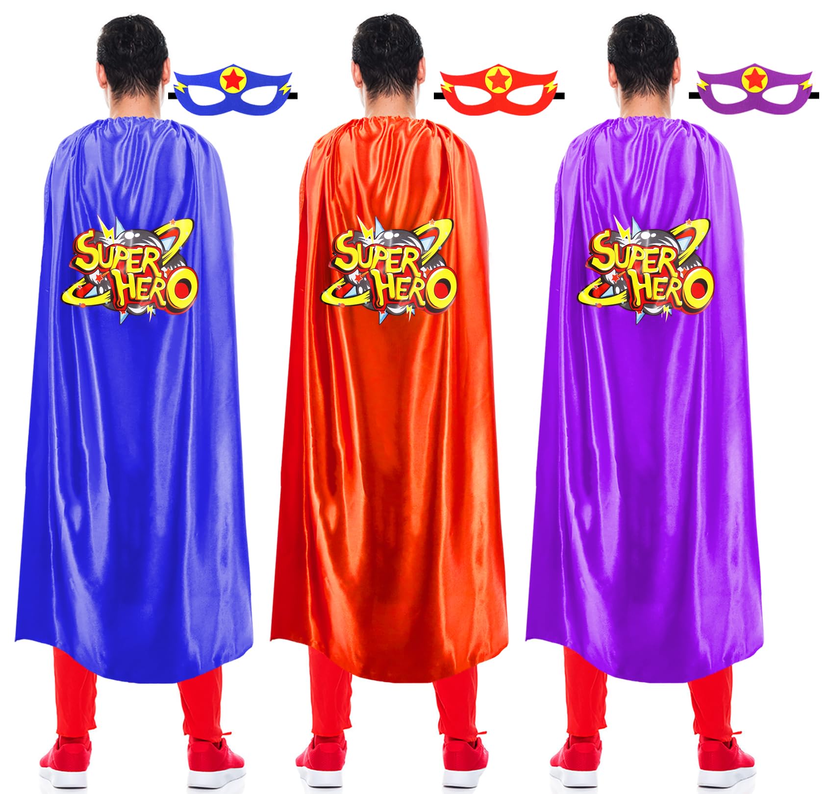iROLEWIN Superhero-Capes and Masks for Adults Group Superhero-Costumes as Women Men Christmas Gifts Birthday Party Favors