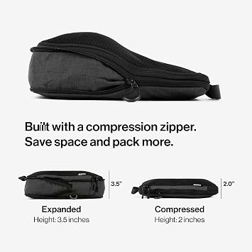 Albatross Compression Packing Cubes | Packing Cubes for Suitcases and Backpacks | Made from Recycled Fabric (Compression Set of 4 - Black)