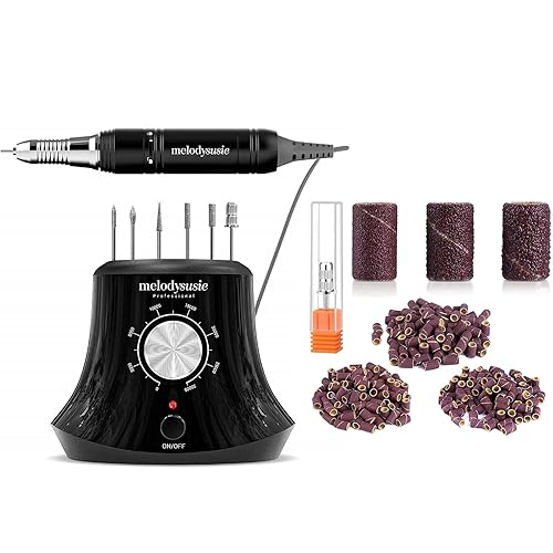 MelodySusie Taladro de uñas profesional de 30000 RPM, alta velocidad, bajo calor, bajo ruido, baja vibración, taladro eléctrico portátil para dar