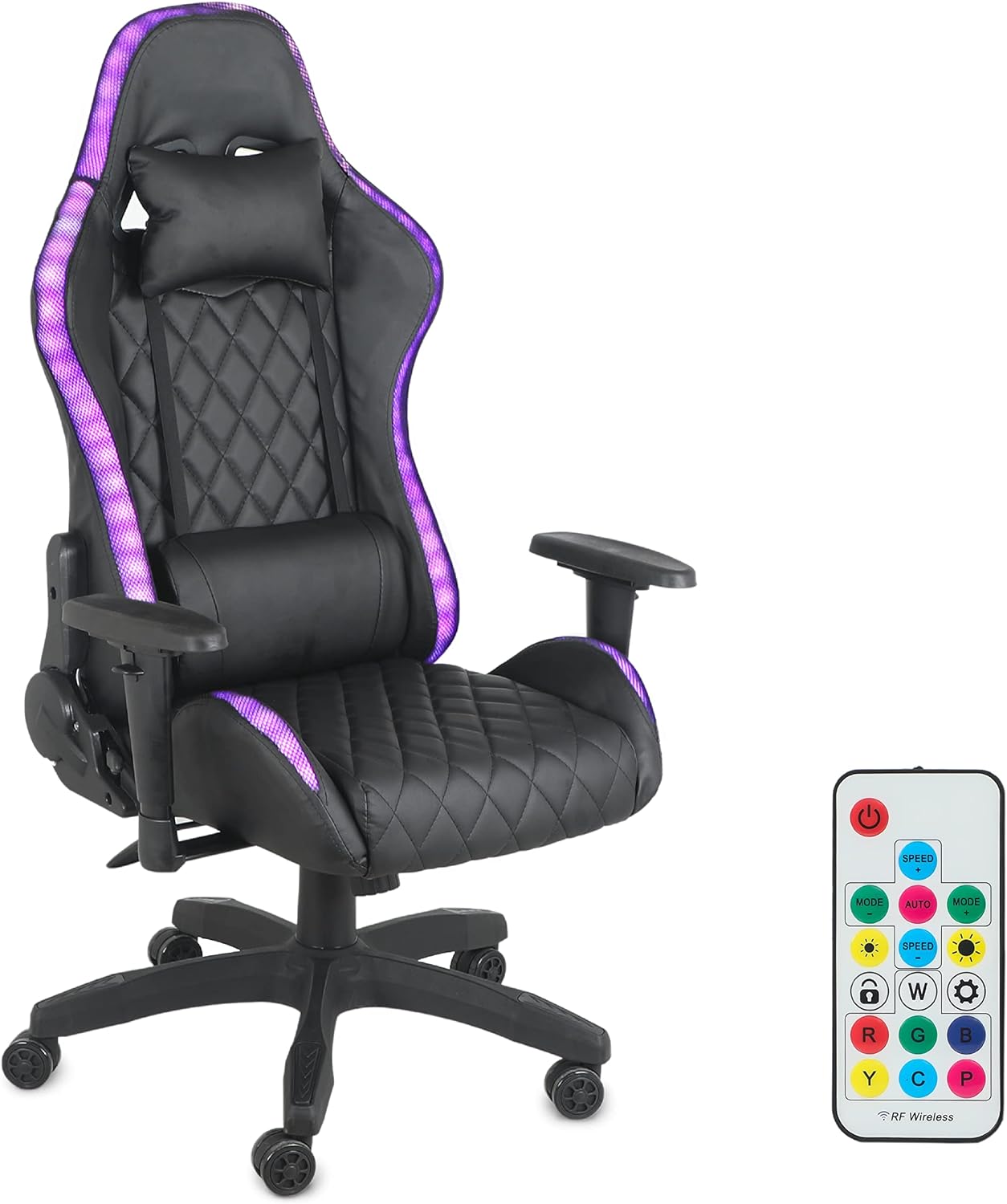 Furniture Chairs Rc Racer Chair Multicolor LED Reclining Gaming