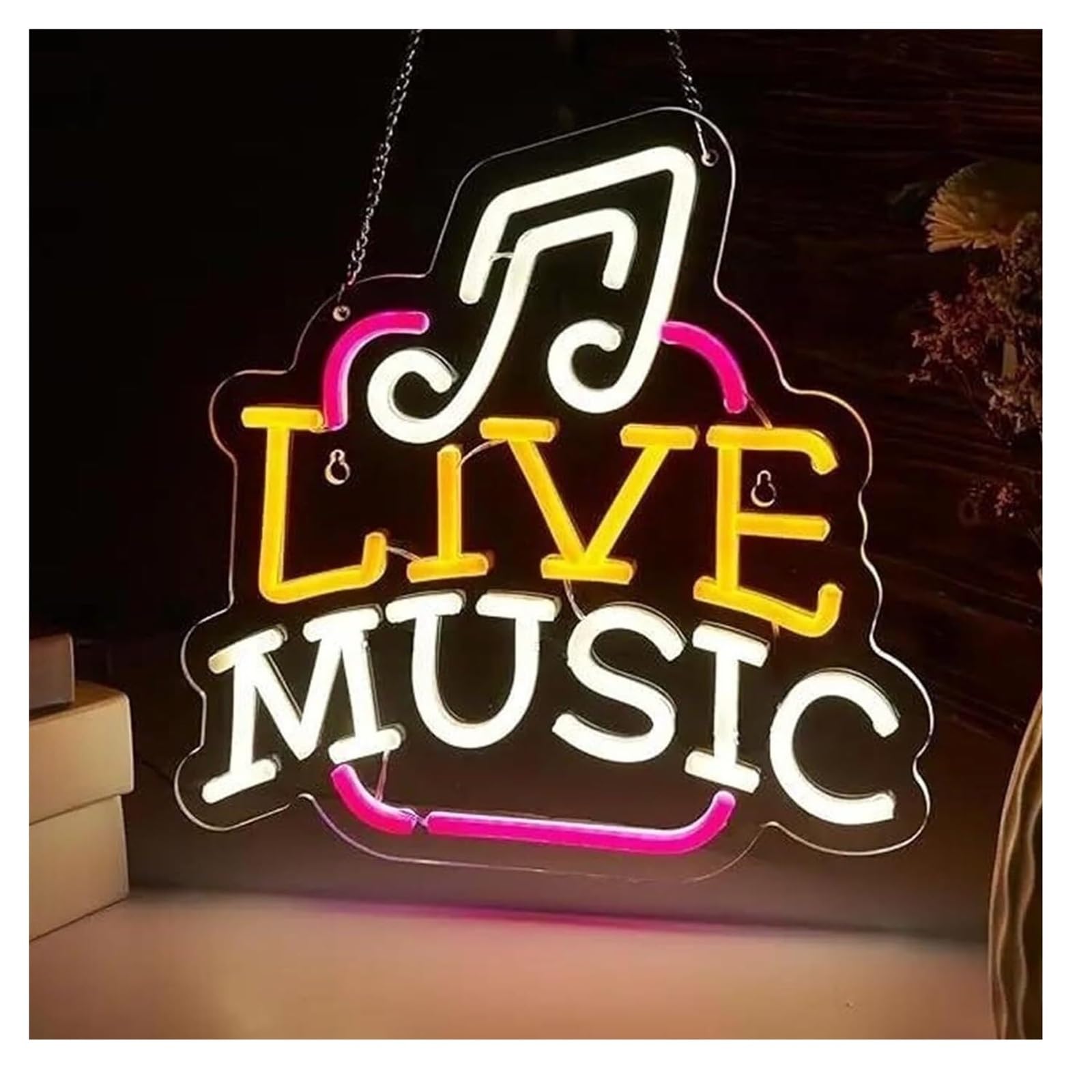 Zynther Neon lamp Soothing Ambiance Neon Sign Light Lamp with Letters, Powered by, for Ideal Live Music Style