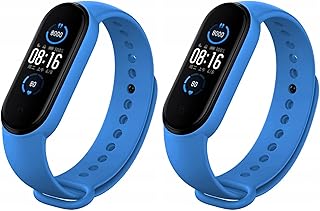 Silicone Printed Replacement Smartwatch Strap For Mi Band 3 / Mi Band 4 - Light Blue, unisex-adult