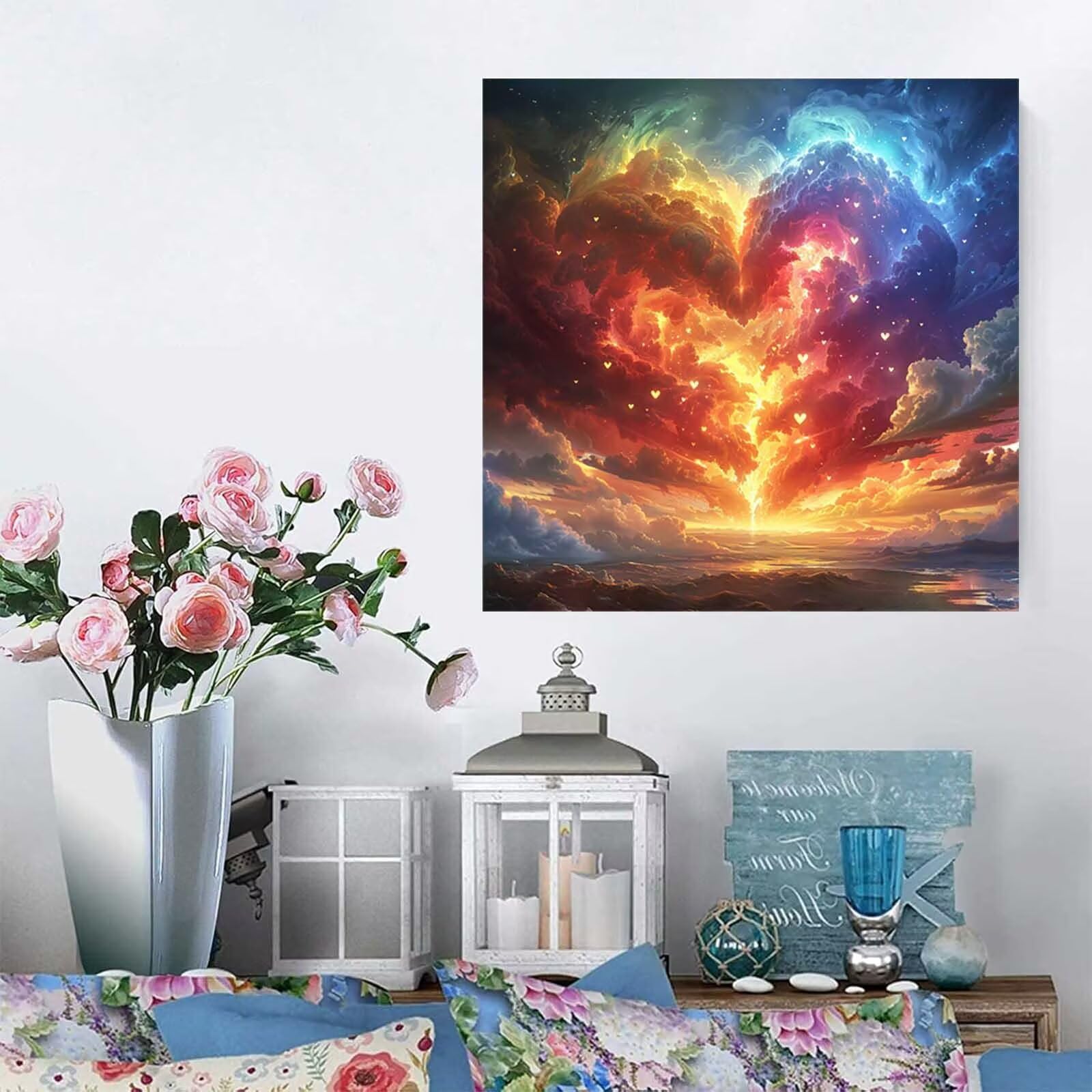 5D Diament Malarstwo Zachód Słońca Numer Numeru Dorosły, Diament Malarstwo Dorosły Chmura, DIY Hobby Kreatywny Zestaw Dorośli, Numer Malarstwo Rhinestone Zestaw Ścieg krzyżykowy, Dekoracja świąteczna