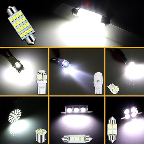Miniatura 6 de Kit de 42 bombillas LED T10 para automóvil, 12 V, 7000K-8000K, 1.220 in1.417 in1.614 in, luz de lectura de luz de lectura para matrícula, accesorio