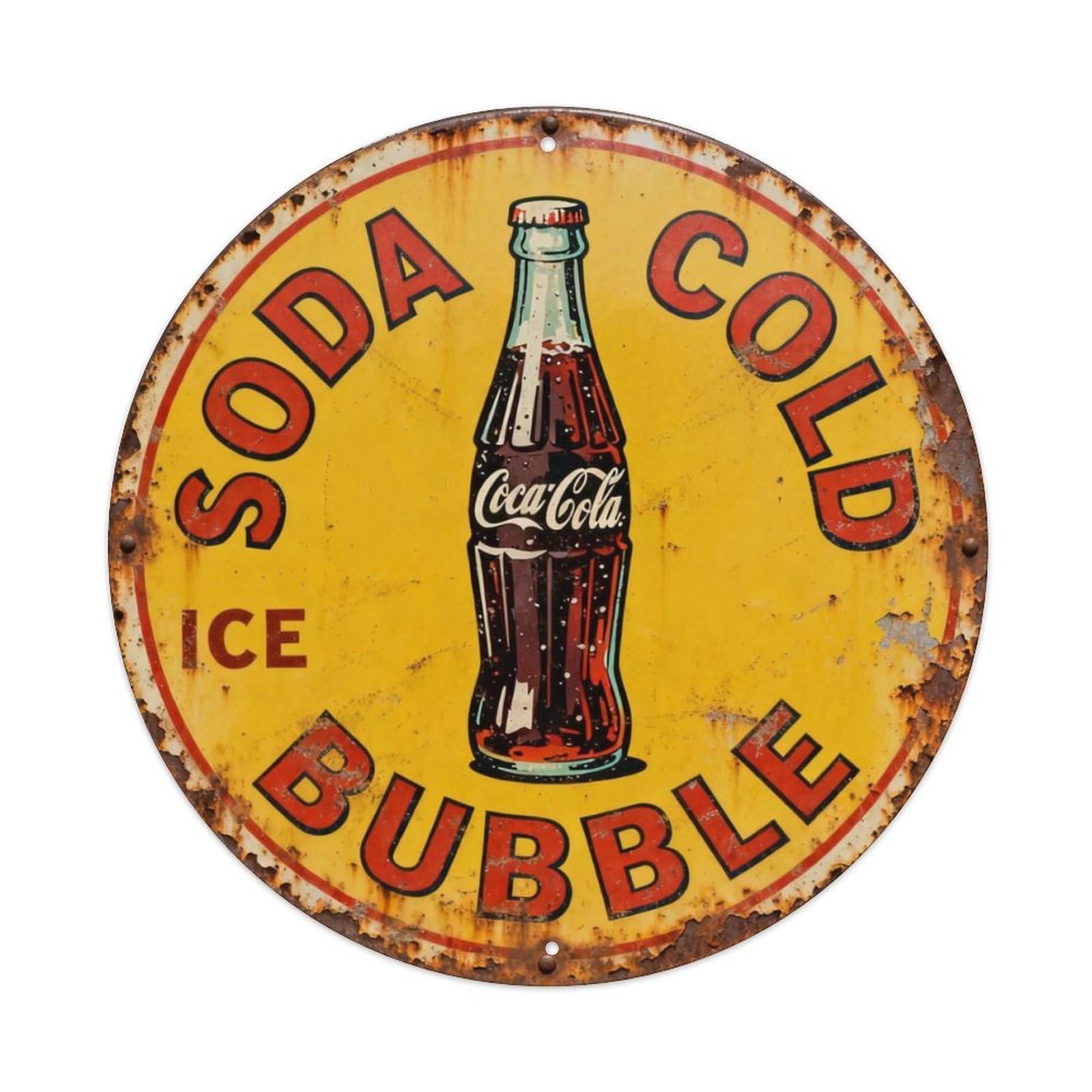 Soda Ice Cold Bubble Metal Tin Sign Plaque