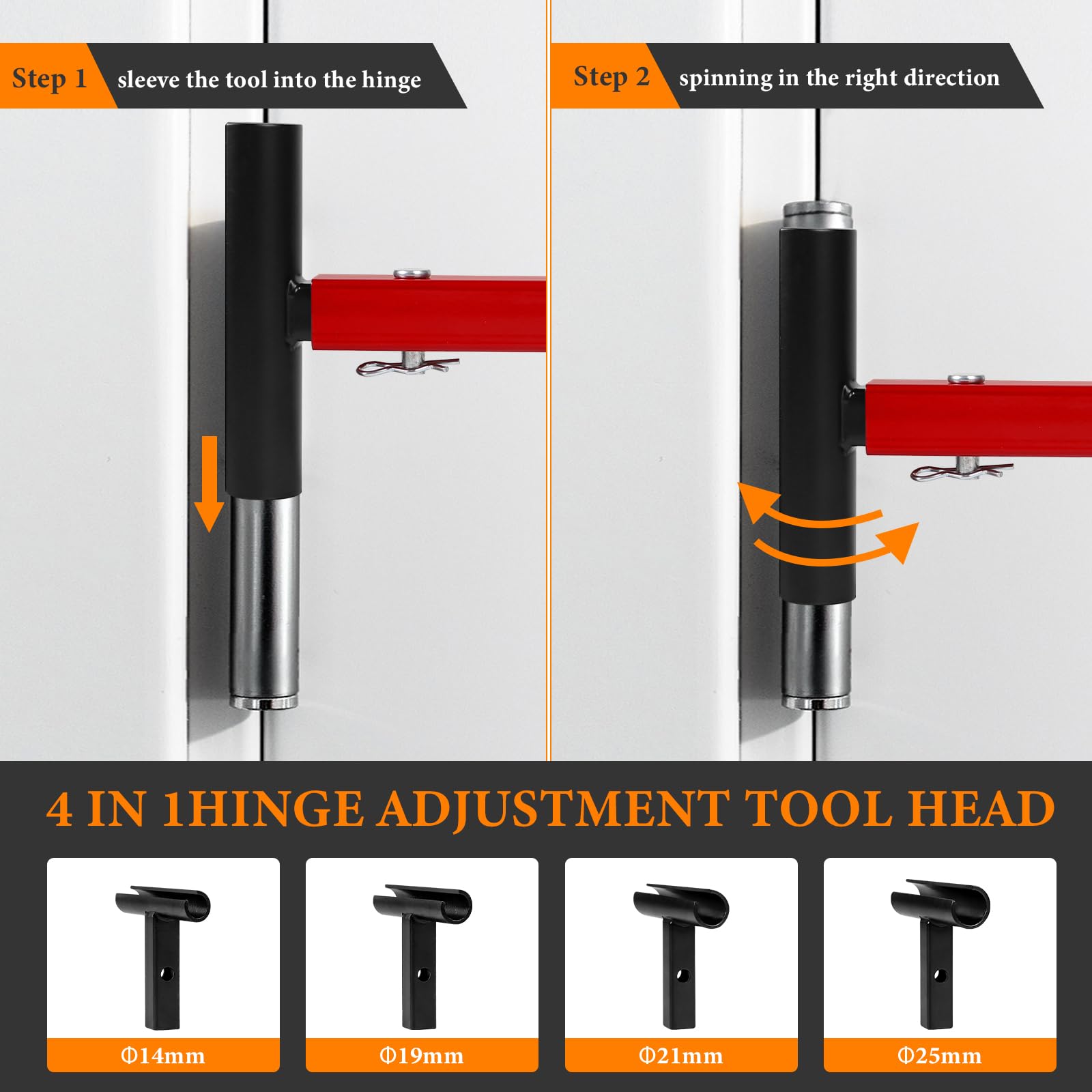 SUPAWAY 4-in-1 scharniersleutelset, 14-25 mm instelgereedschap voor