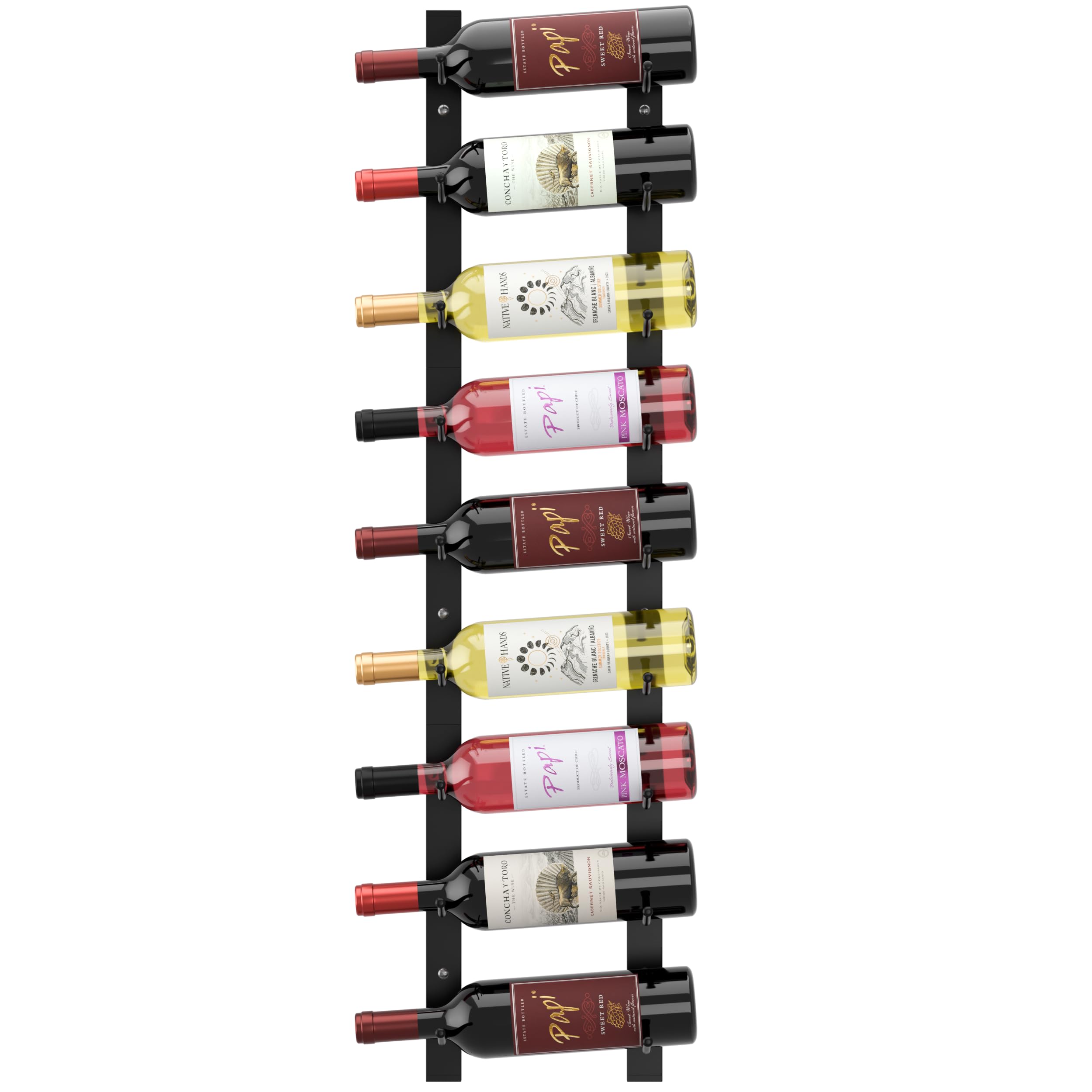 Sorbus 9-Bottle Wall Mounted Wine Rack - Black -7