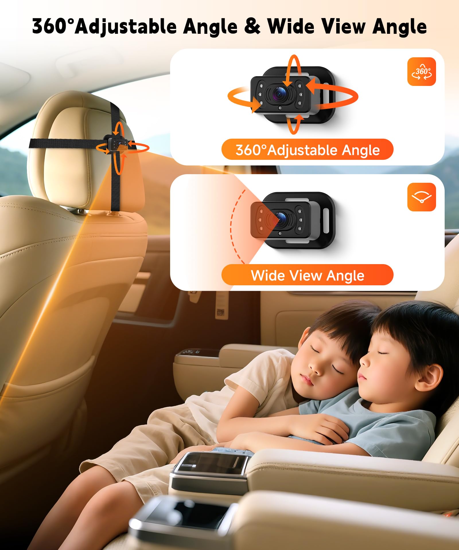 Rimoody Baby Car Camera for Backseat 4.3'' HD Display Baby Car Mirror with Night Vision Feature, Wide View Angle - Image 3