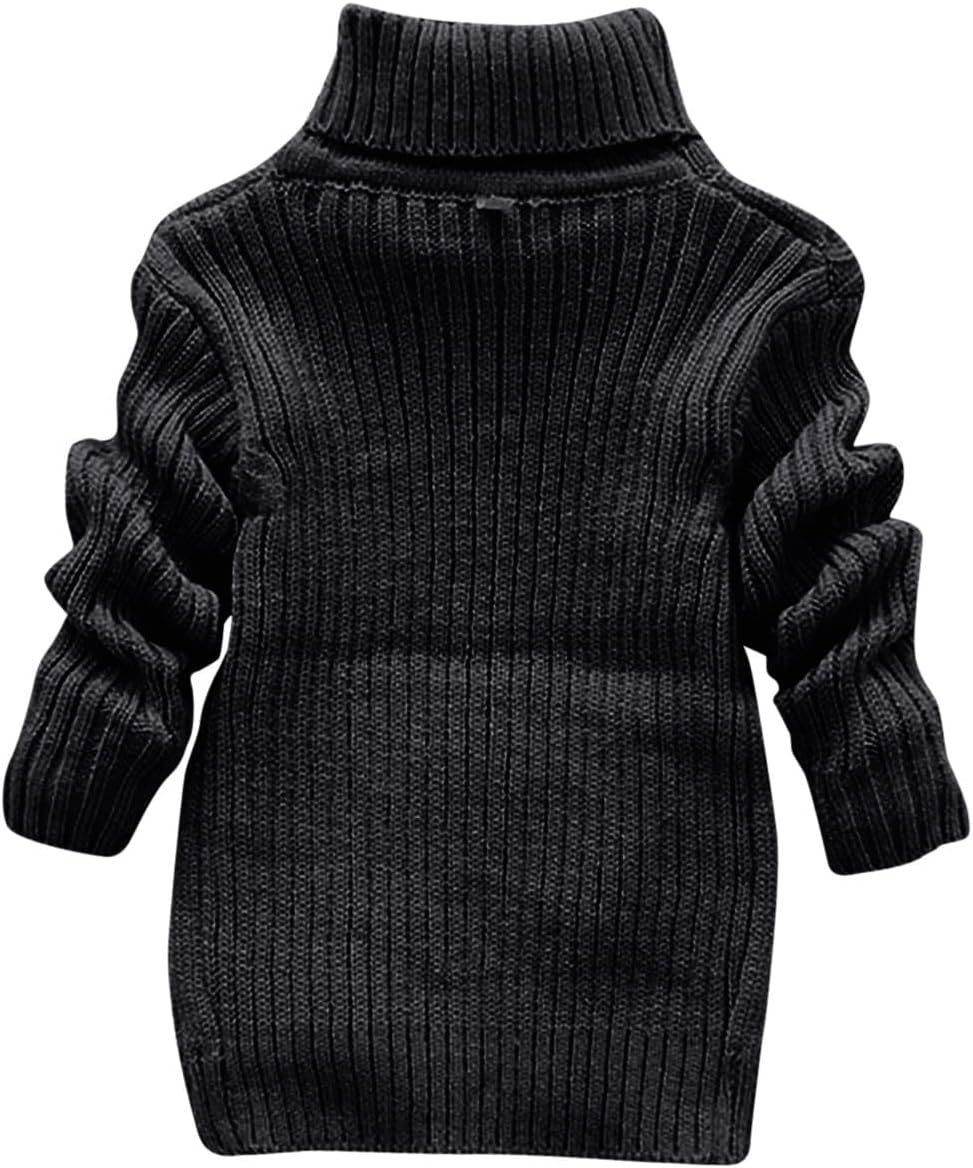 Toddler Girls Turtleneck Sweater Baby Boys Chunky Cable Knit Pullover Sweater Kids Winter Long Sleeve Cotton Sweatshirts - Image 3