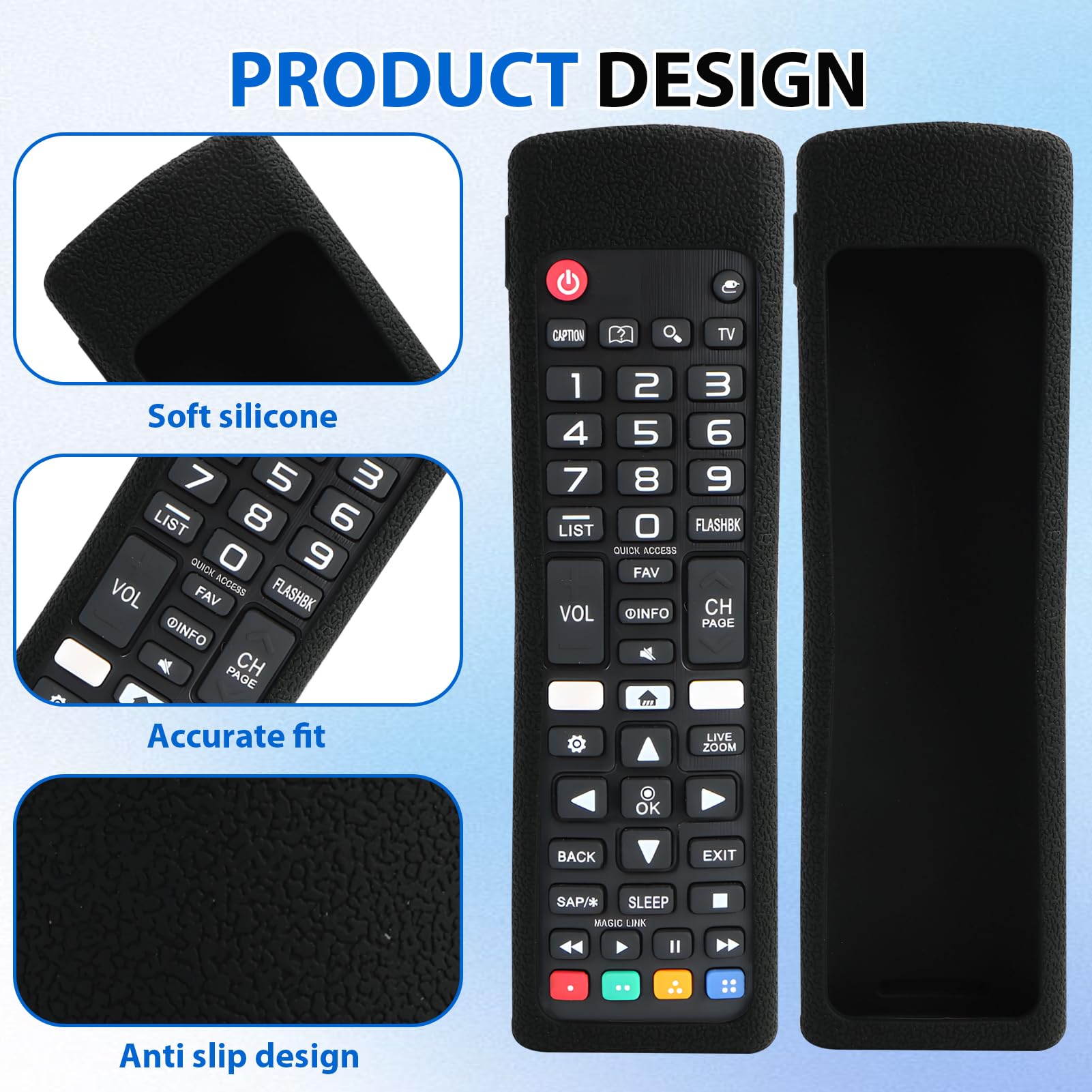custodia telecomando in Silicone compatibile con LG Smart TV, copertura protettiva per LG 2022/2023/2024 Magic Remote Control, Robusto (AKB)