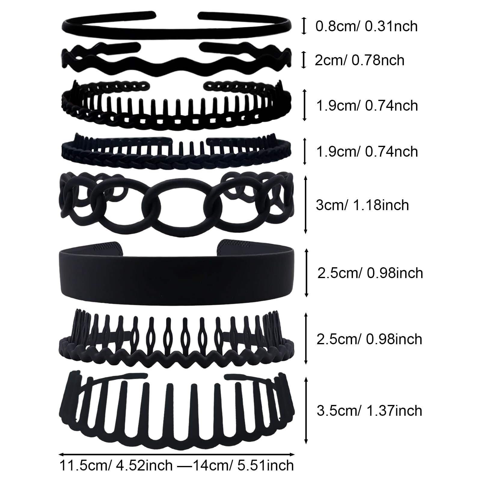 Amazon.com : SHEHARUHI Set of 8 Non Slip Plastic Headbands for 