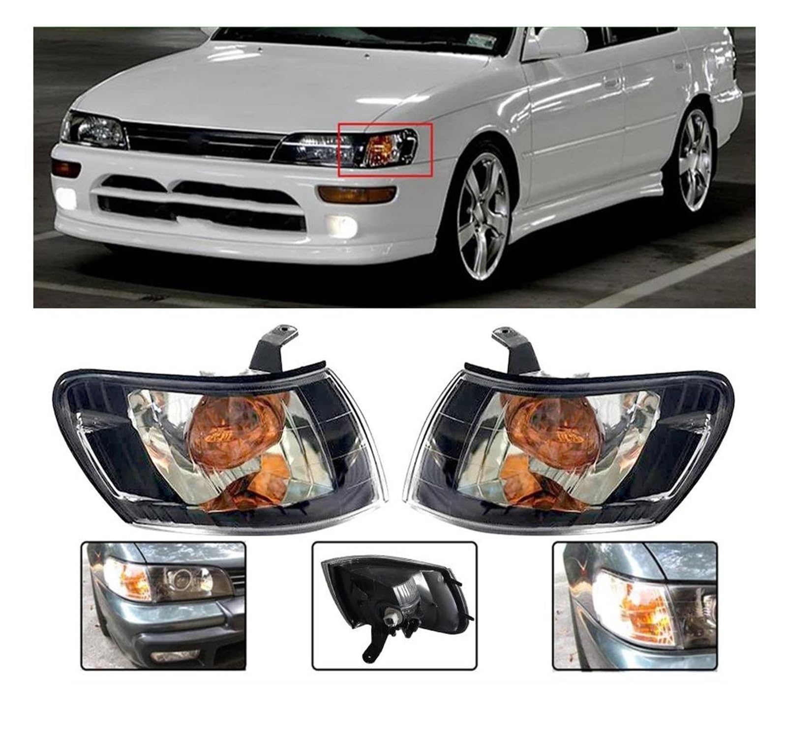 トヨタ 100系カローラ用 GTSライトカバー スモークライトカバー USDM