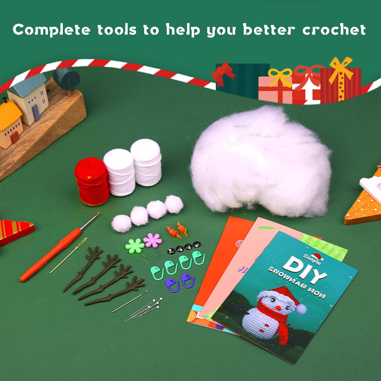 Kit all'uncinetto di Natale per principianti, Pupazzo di neve papà Kit