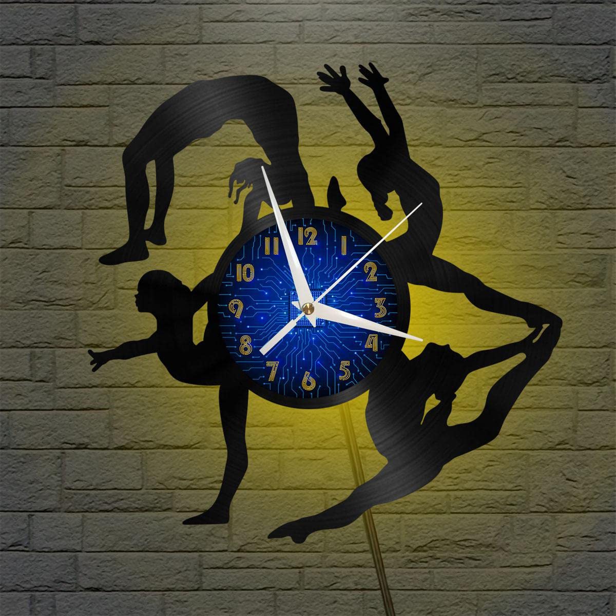 Horloge en vinyle LED pour salon style rétro vintage et moderne