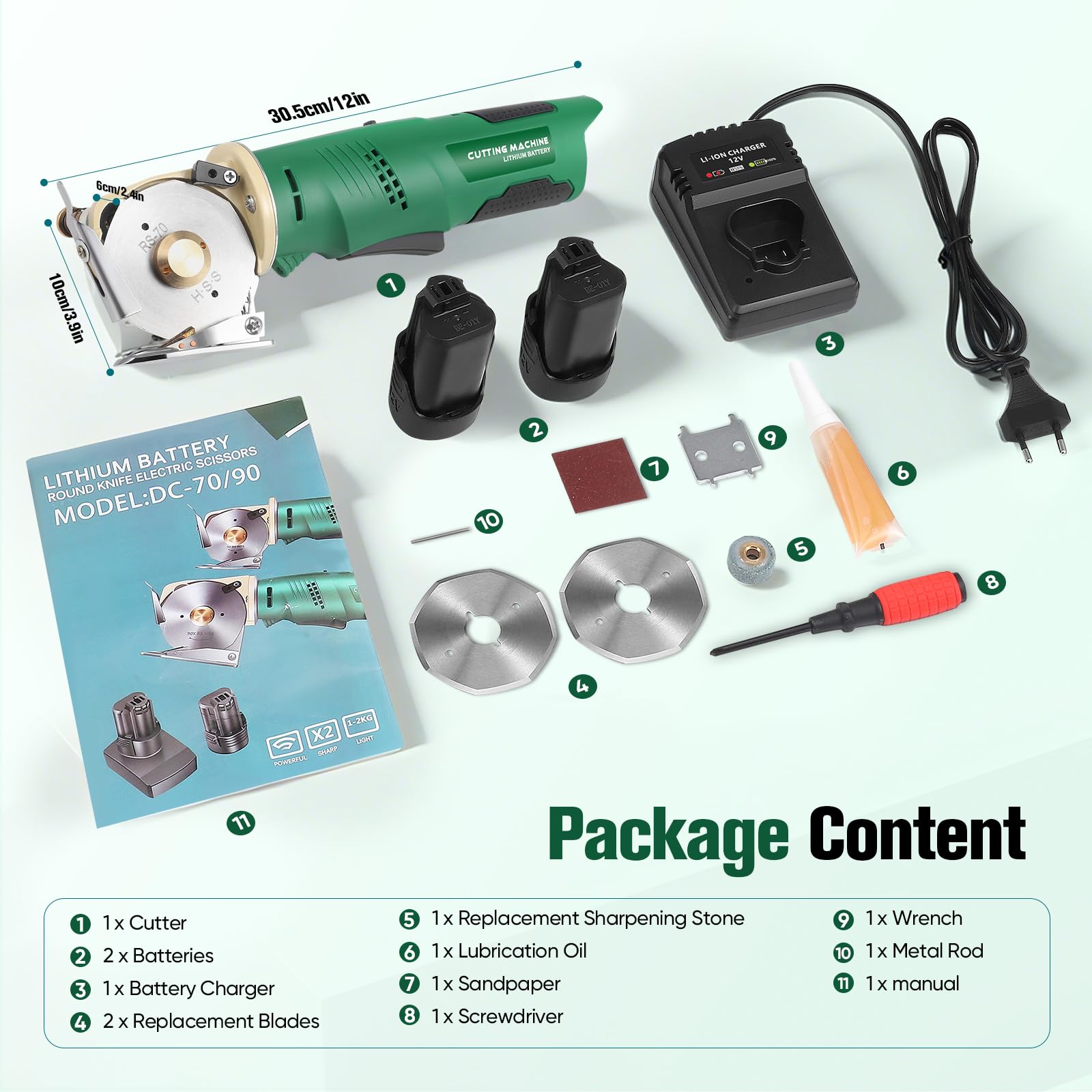Portátil tijeras electrica costura 240W 2000mAh cortador de tela 2000RPM tijeras eléctricas para cortar tela espesor máximo de corte 25mmpara cuero,caja de cartón..